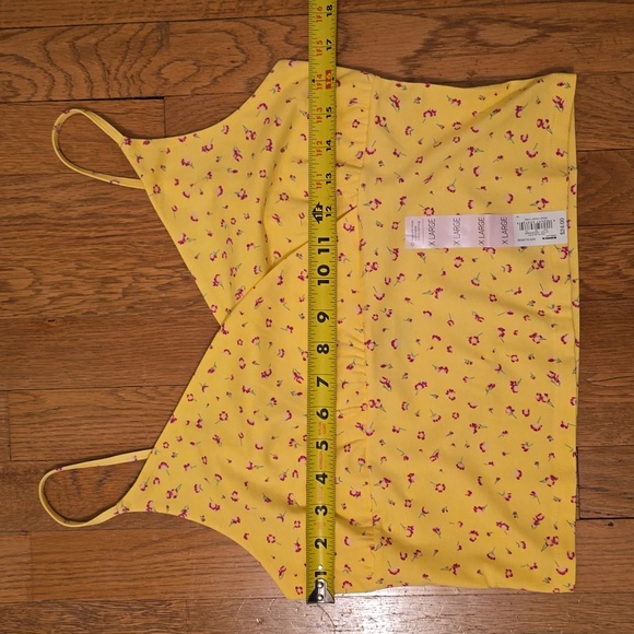 SO BRAND WOMENS WRAP FRONT YELLOW FLORAL CAMI WITH ADJUSTABLE STRAPS SIZE XL - Picture 10 of 14